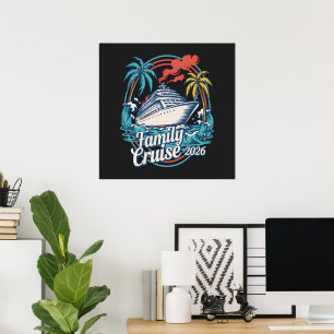Family Cruise 2026 Summer Beach Vacation Family Poster