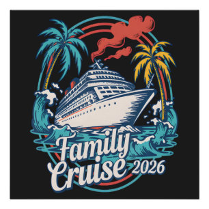 Family Cruise 2026 Summer Beach Vacation Family Poster