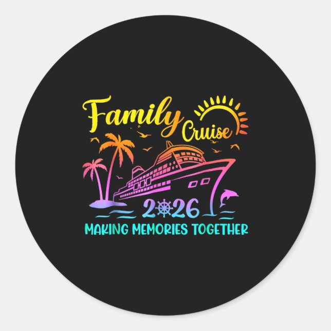 Family Cruise 2026 Summer Vacation Matching Family Classic Round Sticker (Front)