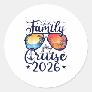 Family Cruise 2026 Summer Vacation Matching Family Classic Round Sticker