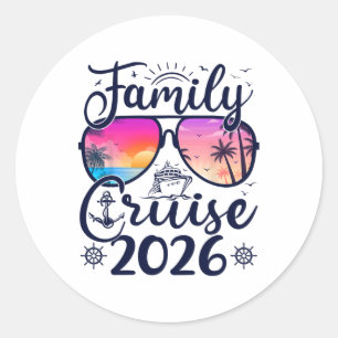 Family Cruise 2026 Summer Vacation Matching Family Classic Round Sticker
