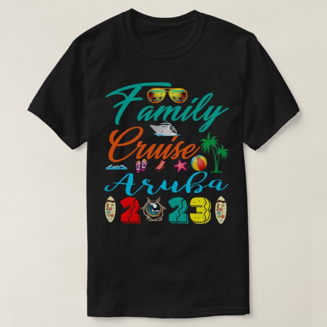 Family Cruise Aruba 2023 Vacation Group Family Mat T-Shirt (Design Front)