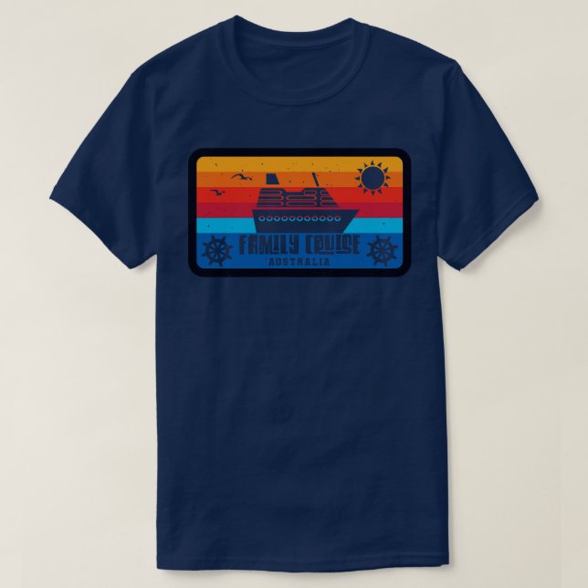 Family Cruise Australia Vintage Retro Style T-Shirt (Design Front)