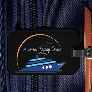  Family Cruise Black with Orange/Blue  Luggage Tag