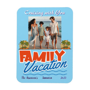Family Cruise Blue Tropical Personalize Magnet