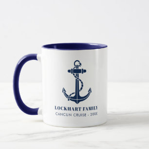 Family Cruise Boat Anchor Custom Mug