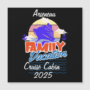Family CRUISE Cabin Black Personalise Magnet