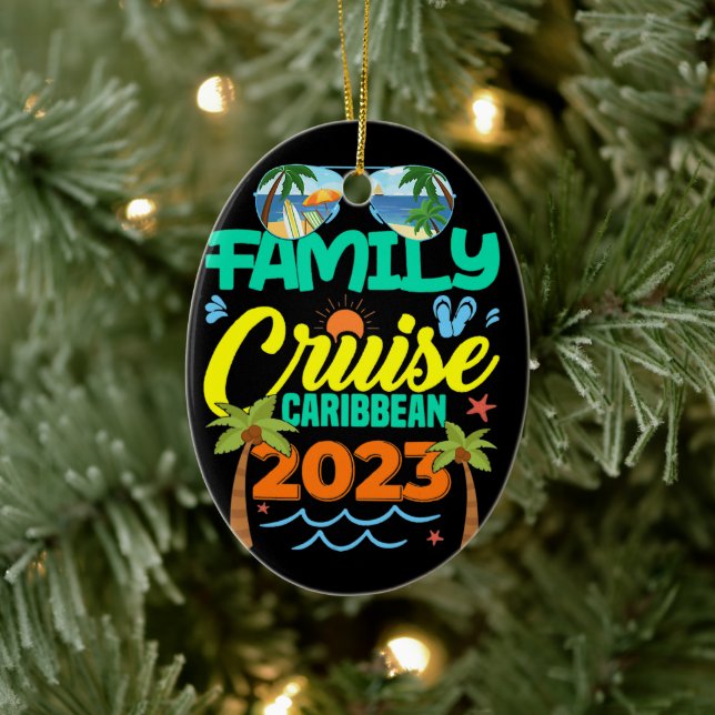 Family Cruise Caribbean 2023 Summer Vacation Ceramic Tree Decoration (Tree)