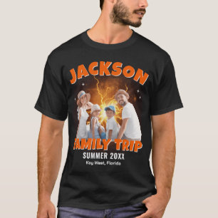 Family Cruise Holiday Custom Photo Bootleg Rap T-Shirt