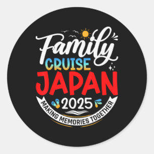 Family Cruise Japan 2025 Matching Family Vacation Classic Round Sticker