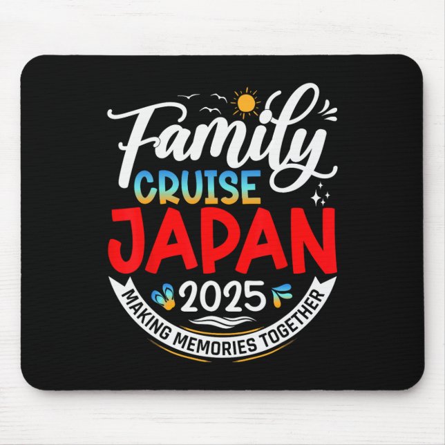 Family Cruise Japan 2025 Matching Family Vacation  Mouse Mat (Front)