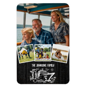 Family Cruise keepsake & Custom 4 Photo Frames Magnet