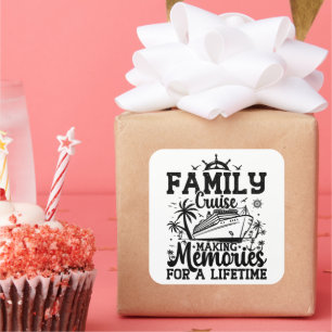 Family Cruise Making Memories Vacation Squad Cool Square Sticker