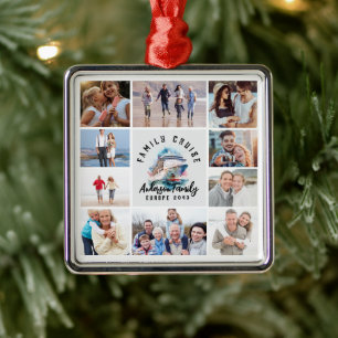 Family Cruise Memories Keepsake Photo Collage Metal Tree Decoration
