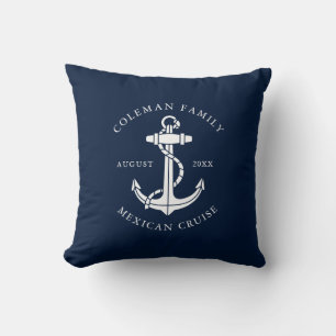Family Cruise Nautical Boat Anchor Custom Cushion