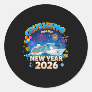 Family Cruise New Year 2026 Vacation  Classic Round Sticker