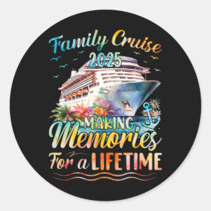 Family Cruise Party Celebration Costume Outfit Co  Classic Round Sticker