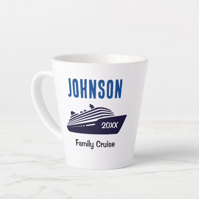 Family Cruise Ship Latter Mug Cruising Gift (Left Angle)