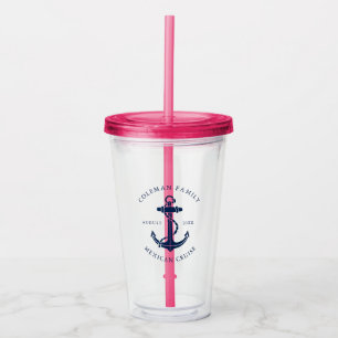 Family Cruise Ship Nautical Boat Anchor Swag Acrylic Tumbler