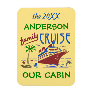 Family Cruise Ship Vacation   Cabin Stateroom Name Magnet