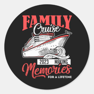 Family Cruise Shirt 2023 Vacation Funny Party Trip Classic Round Sticker