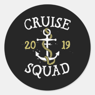 Family Cruise Squad 2019 T Shirt Vacation Vintage Classic Round Sticker