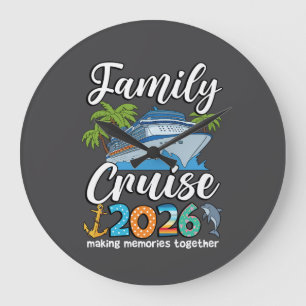 Family Cruise Squad 2026 Group Matching Summer  Large Clock
