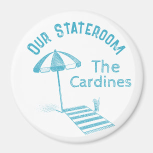 Family Cruise Stateroom Door Marker Beach Umbrella Magnet