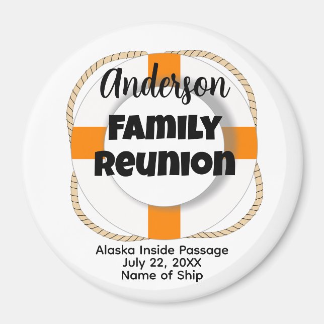 Family Cruise Stateroom Door Marker Souvenir Buoy Magnet (Front)
