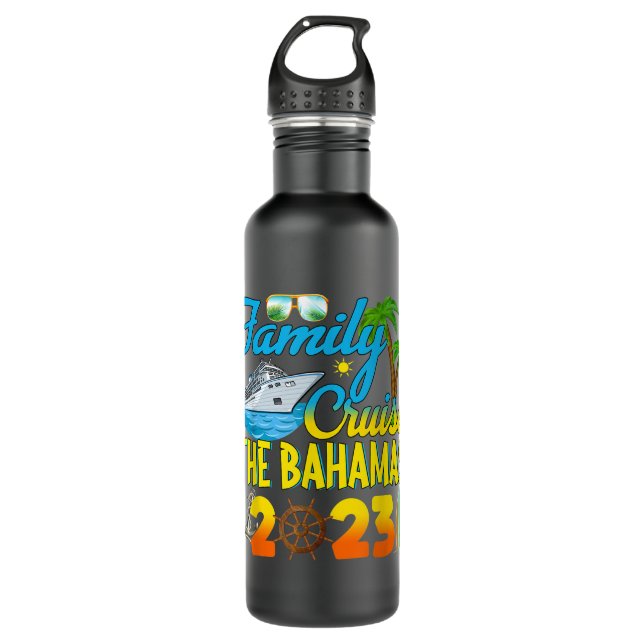 Family Cruise The Bahamas 2023 Summer Matching Vac 710 Ml Water Bottle (Front)