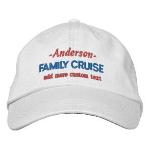 Family Cruise Trip Vacation   Custom Name + Text Embroidered Hat