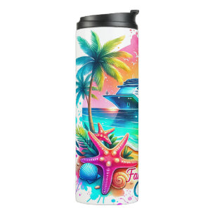 Family Cruise Tropical Beach Thermal Tumbler