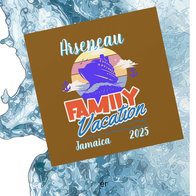 Family Cruise Vacation Brown/Blue Personalise (Personalize)