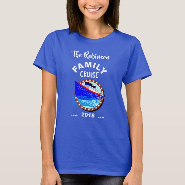 Family Cruise Vacation Cruise Ship Personalised T-Shirt (Front)