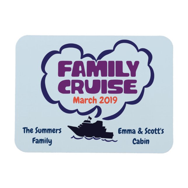 Family Cruise Vacation Custom Personalised Cabin Magnet (Horizontal)