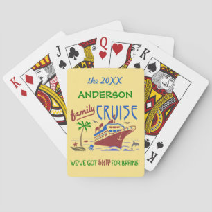 Family Cruise Vacation Funny Ship Custom Name Playing Cards