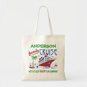 Family Cruise Vacation Funny Ship   Custom Name Tote Bag