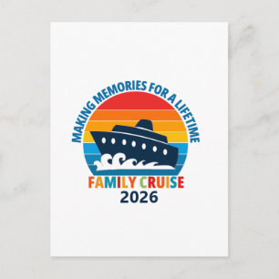 Family Cruise Vacation Postcard