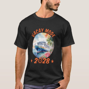 Family Cruise Vacay Mode 2028 Travel Cruising Crew T-Shirt