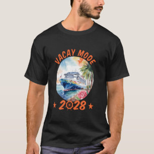Family Cruise Vacay Mode 2028 Travel Cruising Crew T-Shirt