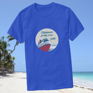 Family Cruise with retro cruise ship T-Shirt