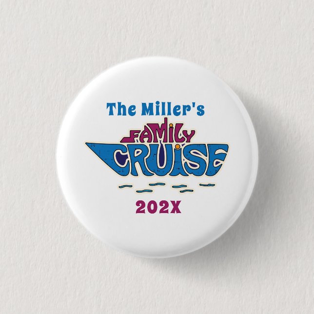 Family Cruise Word Art Custom 3 Cm Round Badge (Front)