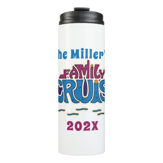 Family Cruise Word Art Custom Thermal Tumbler (Front)
