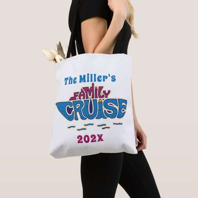 Family Cruise Word Art Custom Tote Bag (Close Up)