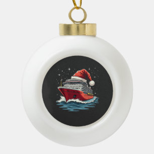 Family Cruising Cruise ship Matching Christmas Ceramic Ball Christmas Ornament