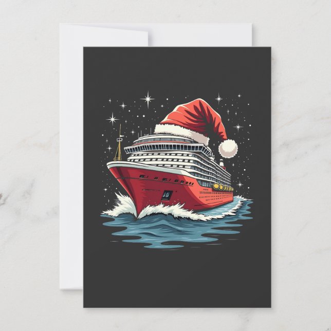 Family Cruising Cruise ship Matching Christmas  Invitation (Front)