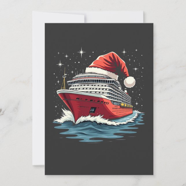 Family Cruising Cruise ship Matching Christmas  Invitation (Front)