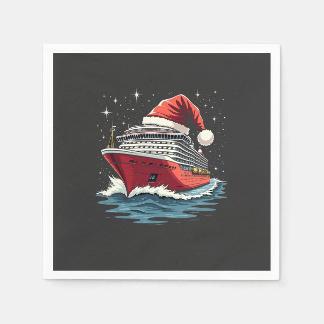 Family Cruising Cruise ship Matching Christmas  Napkin (Front)
