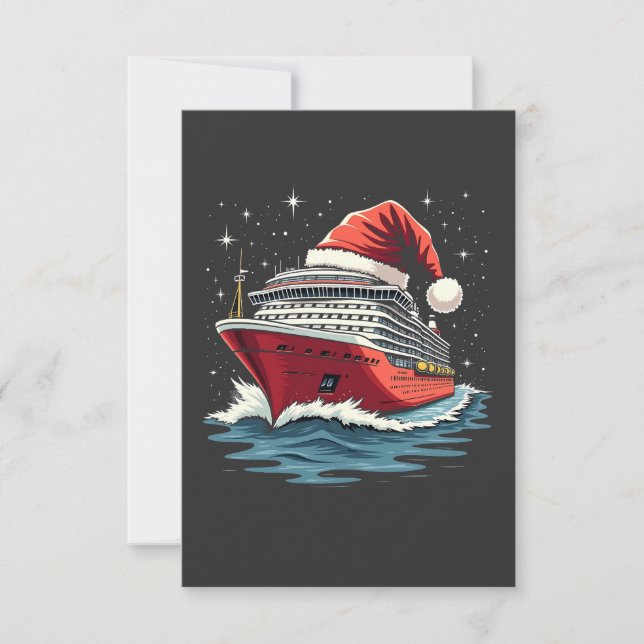 Family Cruising Cruise ship Matching Christmas  Thank You Card (Front)