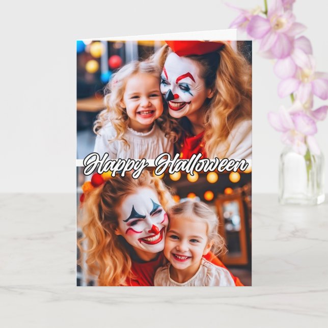 Family Custom 2-photos Template Happy Halloween (Orchid)